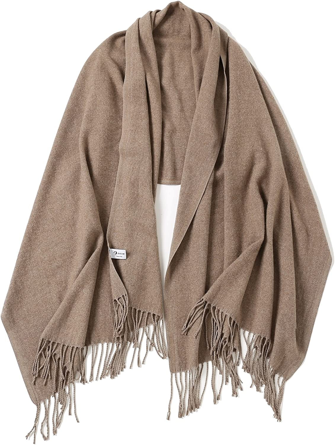 Jeelow Winter Pashmina Blanket Scarfs Shawls Wraps Open Front Poncho Cape for Women Wedding Evening Dresses Apparel & Accessories > Clothing Accessories > Scarves & Shawls Jeelow Dark Brown  