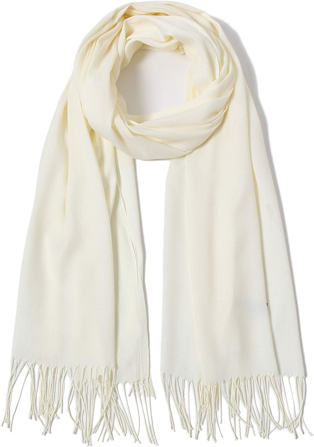 Pashmina Shawls and Wraps Large Scarfs for Women Wedding Party Bridal Long Fashion Solid Shawl Wrap with Fringes Apparel & Accessories > Clothing Accessories > Scarves & Shawls Cindy & Wendy   