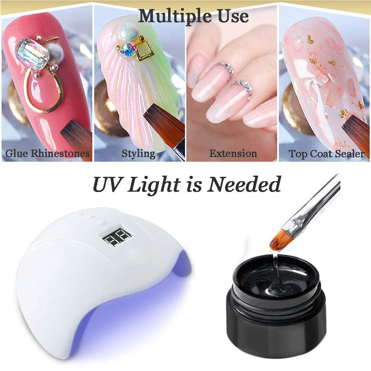 Micro AB Rhinestones with Glue and Tool, 1 Bottle of Ultra Mini 1.2Mm Caviar Beads Rhinestones for 3D Nail Art with 8Ml Glue and Tool Included Health & Beauty > Personal Care > Cosmetics > Cosmetic Tools > Nail Tools ULGAI   
