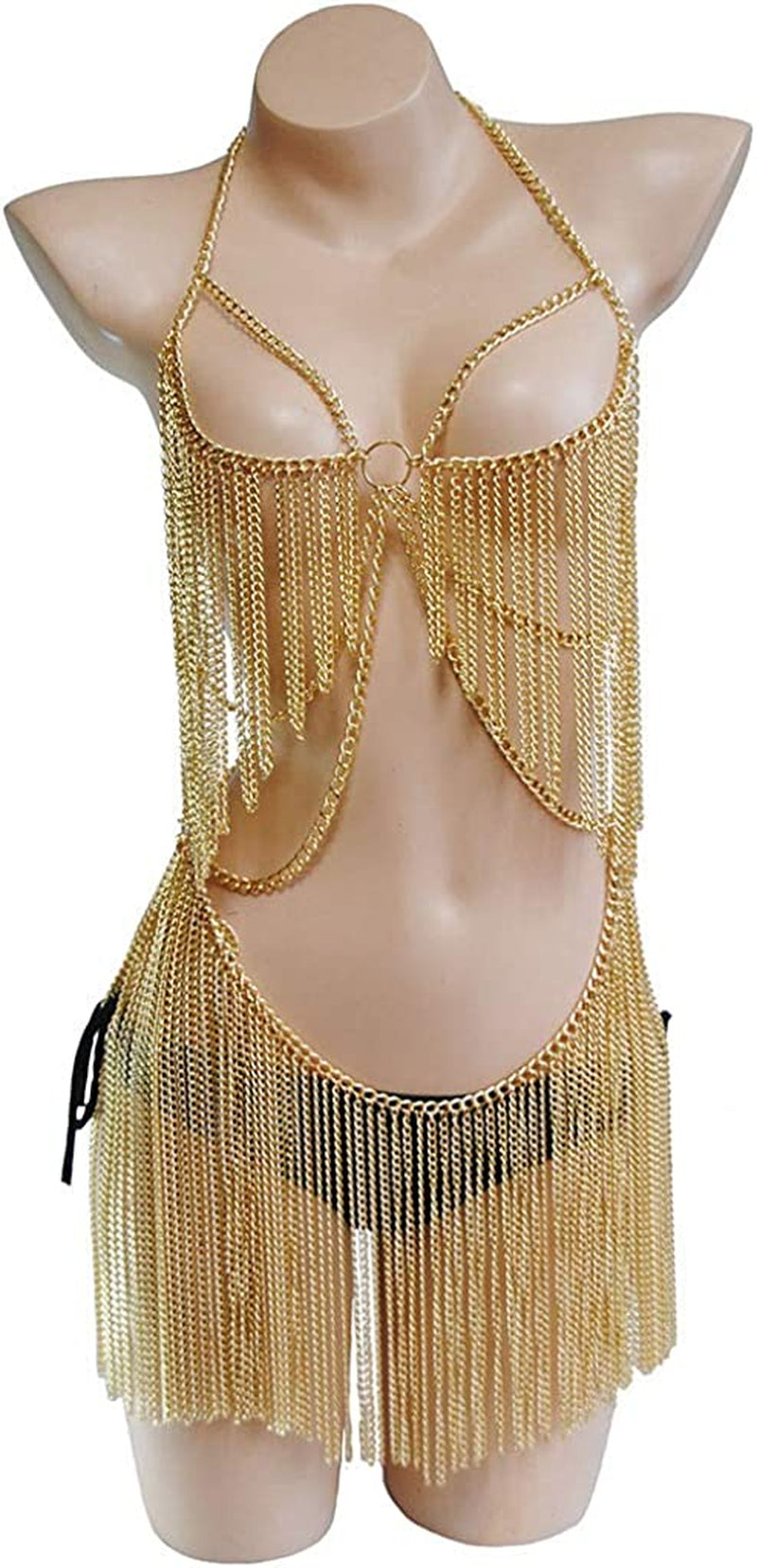 Women'S Metal Body Chain Set Indian Belly Chain Bohemian Jewelry Bikini Halloween Costume Party (Gold) Apparel & Accessories > Jewelry > Body Jewelry Yixin   