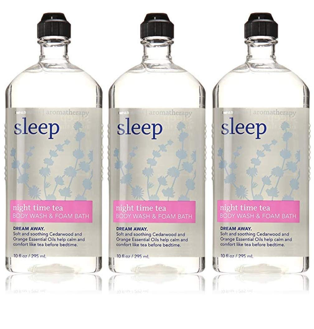 Lot of 3 Bath & Body Works Aromatherapy Sleep Night Time Tea Body Wash & Foam Bath 10 Fl Oz Each (Night Time Tea) Health & Beauty > Personal Care > Cosmetics > Bath & Body Bath & Body Works   