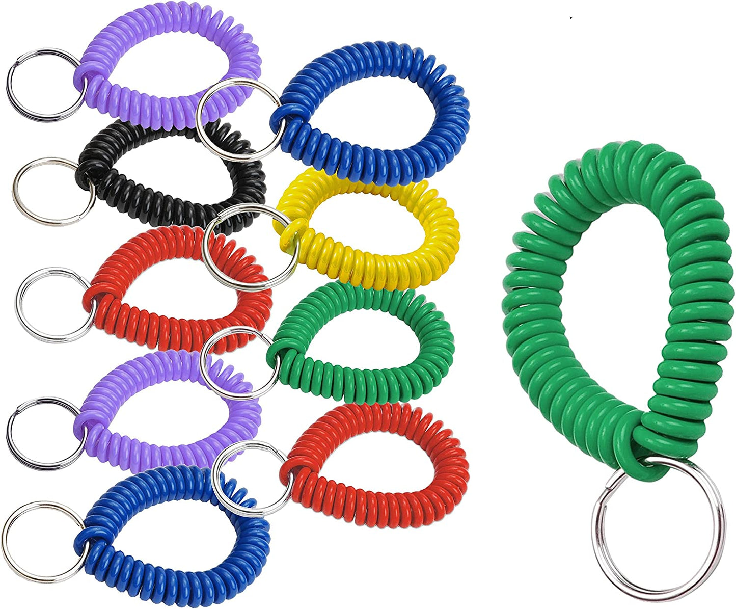 Lucky Line 2” Diameter Spiral Wrist Coil with Steel Key Ring, Flexible Wrist Band Key Chain Bracelet, Stretches to 12”, Purple 1 PK (410651) Apparel & Accessories > Jewelry > Bracelets Lucky Line Assorted Colors Pack of 25 