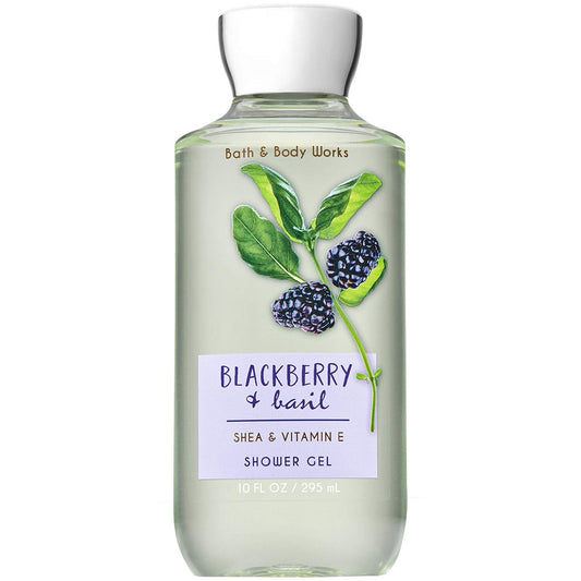Bath and Body Works BLACKBERRY & BASIL Shea + Vitamin E Shower Gel 10 Fluid Ounce (2018 Edition) Health & Beauty > Personal Care > Cosmetics > Bath & Body Bath and Body Works   