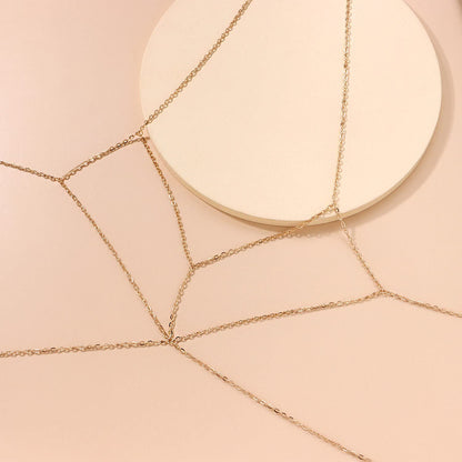Woent Sexy Bikini Bra Body Chain Gold Cross Breast Chain Lingerie Necklace Accessories Nightclub Jewelry Adjustable for Women and Girls Apparel & Accessories > Jewelry > Body Jewelry Woent   