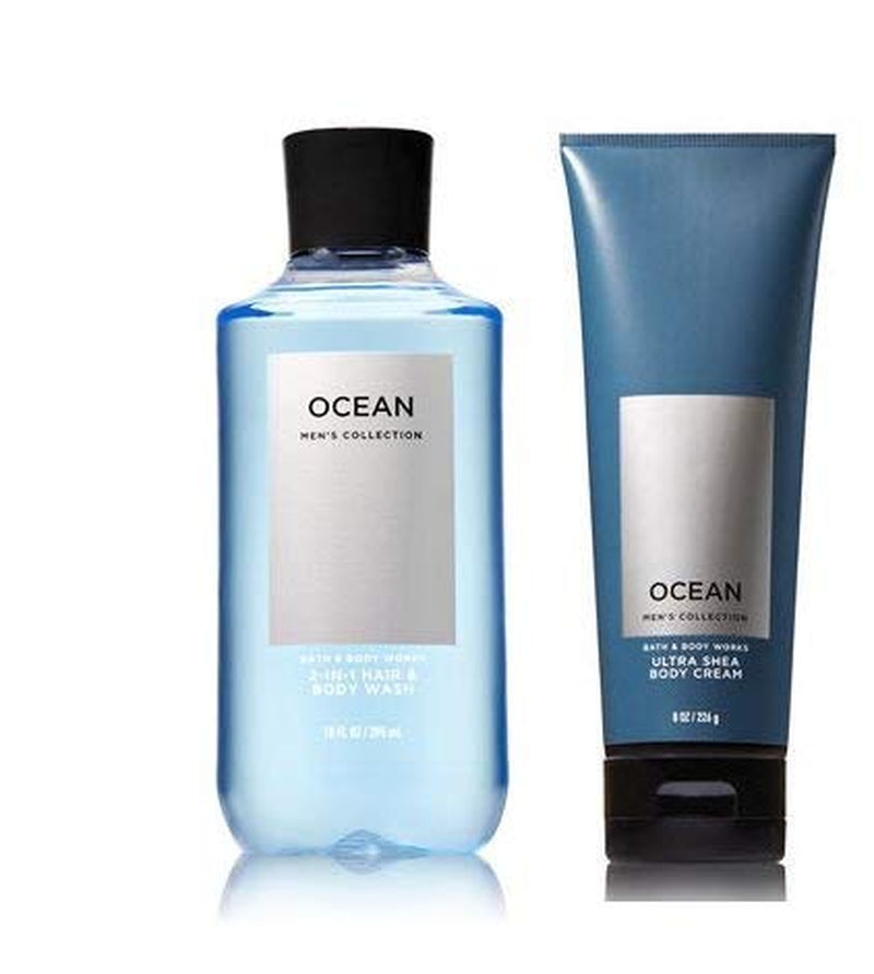 Bath & Body Works Men'S Collection Ultra Shea Body Cream & 2 in 1 Hair and Body Wash OCEAN. Health & Beauty > Personal Care > Cosmetics > Bath & Body Bath and Body Works   