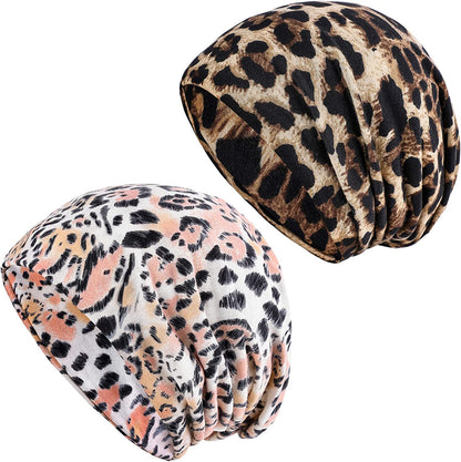 HONENNA Printed Turban Headband Chemo Cap Soft Sleep Beanie Apparel & Accessories > Clothing Accessories > Headwear HONENNA 2 Pack Style 1  