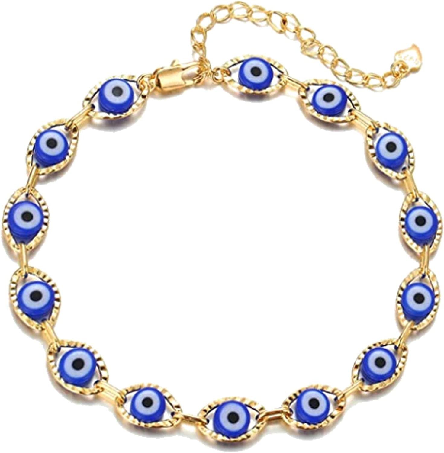 Five Layered Anklet Bracelets for Women Silver Gold Beaded Chain Anklet for Teen Girls Boho Multi-Layered Anklet Bracelets Beach Foot Chain Jewelry Jewelry Gifts Apparel & Accessories > Jewelry > Anklets Dcfywl731 blue gold anklet  