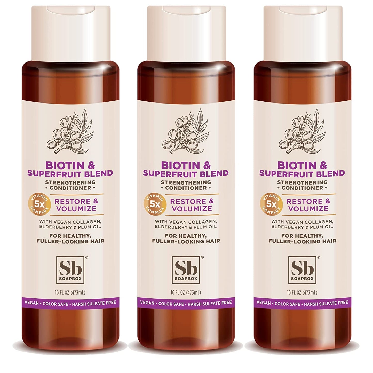 Soapbox Soap Hair Conditioner, Hydrating & Detangling Conditioner W/Vitamin E, Shea Butter & Activated Charcoal- Sulfate, Paraben & Silicone Free Vegan Hair Care for Dry Hair - 16Oz Pack of 3 Health & Beauty > Personal Care > Hair Care Soapbox Biotin & SuperFruit Blend 16 Fl Oz (Pack of 3) 