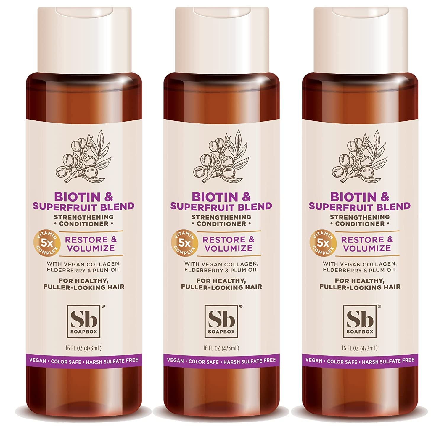 Soapbox Soap Hair Conditioner, Hydrating & Detangling Conditioner W/Vitamin E, Shea Butter & Activated Charcoal- Sulfate, Paraben & Silicone Free Vegan Hair Care for Dry Hair - 16Oz Pack of 3 Health & Beauty > Personal Care > Hair Care Soapbox Biotin & SuperFruit Blend 16 Fl Oz (Pack of 3) 