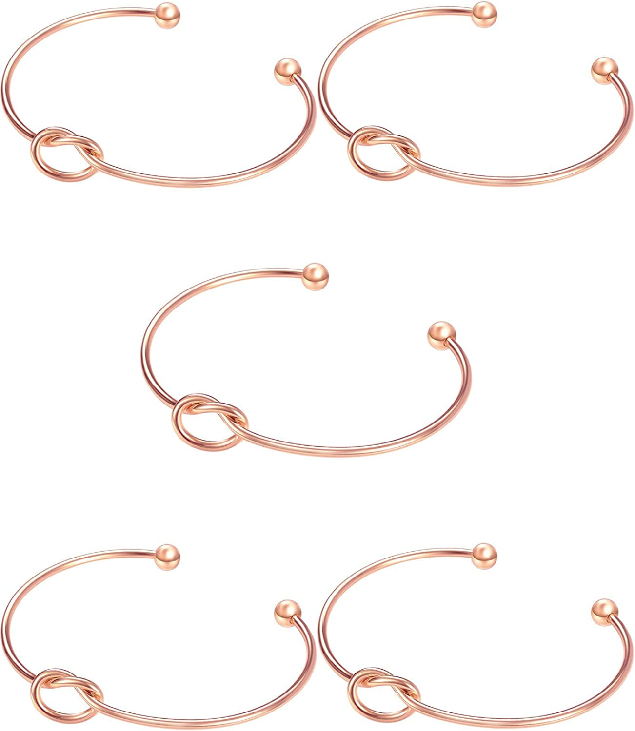 CHICNOW I Can'T Tie the Knot without You Bridesmaid Gift Cards Bridesmaid Bracelets Silver Tone- Set of 4,5,6 Apparel & Accessories > Jewelry > Bracelets Chicnow A. Rose Gold Tone 5 Sets  
