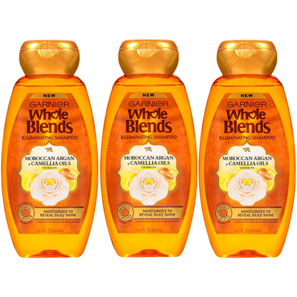 Garnier Whole Blends Illuminating Shampoo, Moroccan Argan Oil & Camellia Oil Infused Dry Hair Care for Silky, Shiny Hair, 12.5 Oz , 3 Count Health & Beauty > Personal Care > Hair Care Garnier   