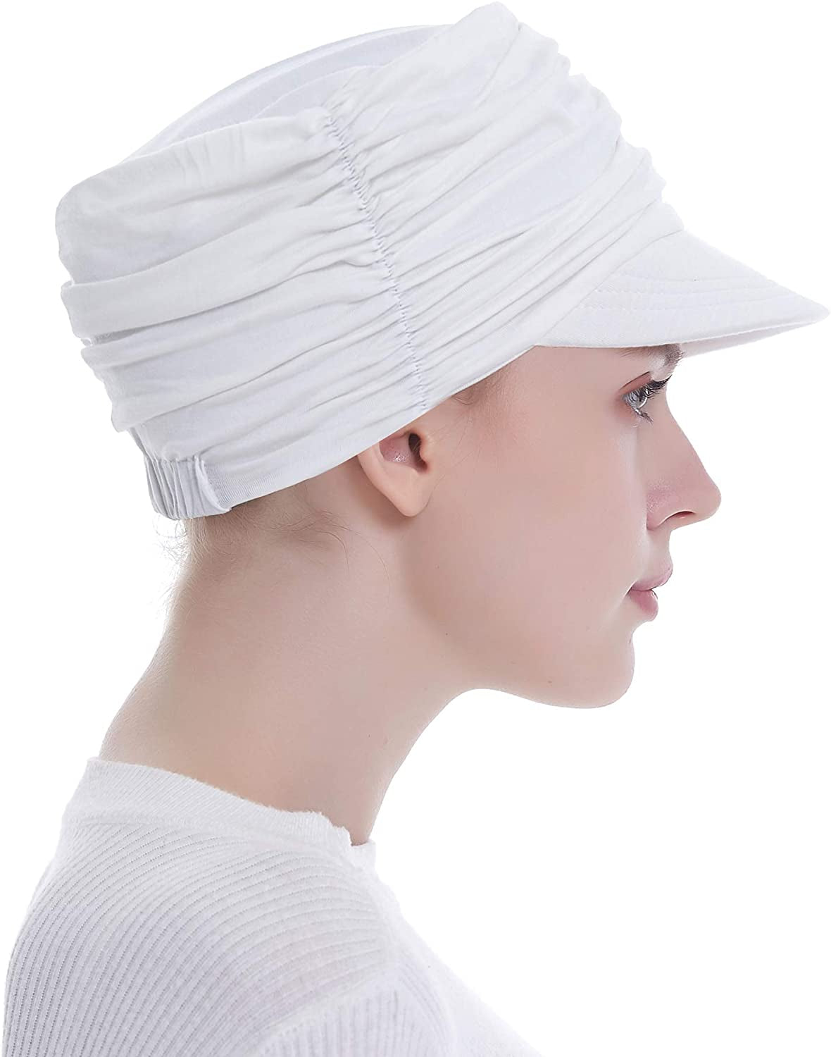Bamboo Fashion Hat for Woman Daily Use with Brim Visor, Hats for Cancer Chemo Patients Apparel & Accessories > Clothing Accessories > Headwear HatsCity.com   