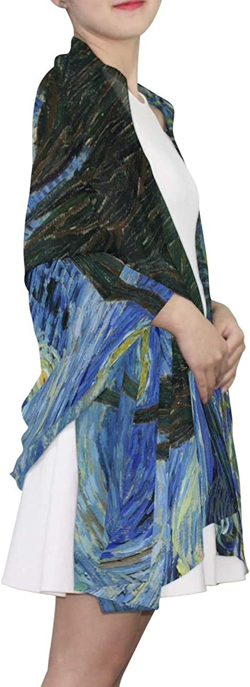 SEULIFE Women'S Scarf Van Gogh Starry Night, Lightweight Scarf Sheer Shawl Wrap Apparel & Accessories > Clothing Accessories > Scarves & Shawls SEULIFE   