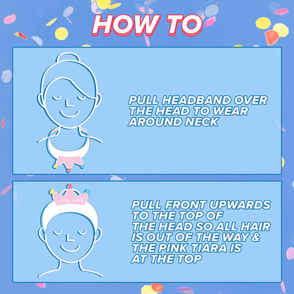 I Dew Care Face Wash Headband - Pink Tiara | Spa, Soft, Cute for Makeup, Shower, Teen, Girls Stuff, Princess Style, 1 Count Health & Beauty > Personal Care > Hair Care I DEW CARE   