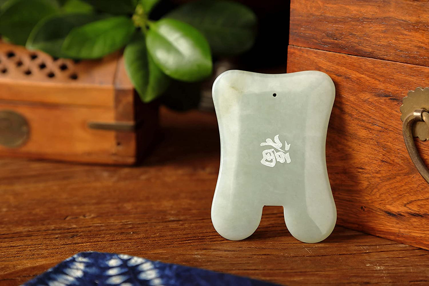 Gua Sha Facial Massage Tool, Gua Sha Massage Tool, Genuine Jade Gua Sha Board with Printed Chinese Character Blessing, for Spa Treatment,Facial Massage and Back Massage Health & Beauty > Personal Care > Cosmetics > Cosmetic Tools > Skin Care Tools Peking National Medical Research Tech. Development Company   