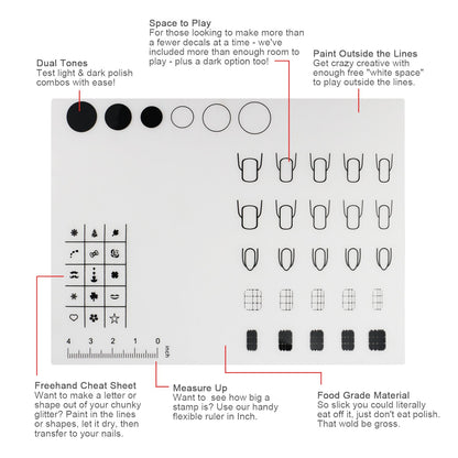 Segbeauty 2Pcs Acrylic Nail Mats, 16" Silicone DIY Nail Art Stamping Mats, Workspace Stamping Plate Manicure Mat, Nail Polish Coloring Practice Pad, Nail Sticker Trainer Guide Table Cover Palette Tool Health & Beauty > Personal Care > Cosmetics > Cosmetic Tools > Nail Tools Segbeauty   