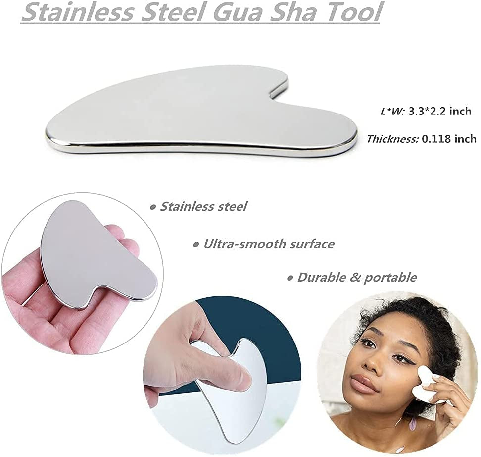 Stainless Steel Gua Sha Facial Tool Health & Beauty > Personal Care > Cosmetics > Cosmetic Tools > Skin Care Tools SQULIGT   