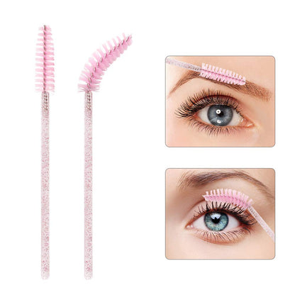 Mekupeu 300 Pack Mascara Wands Disposable Eyelash Brushes for Extensionss Eye Lash Applicator Makeup Tool Kit, Crystal Light Pink/Pink Health & Beauty > Personal Care > Cosmetics > Cosmetic Tools > Makeup Tools Mekupeu   