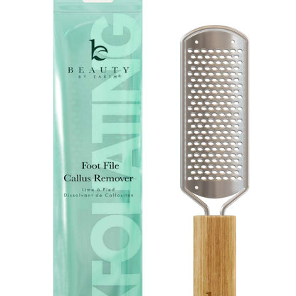 Foot File - Callus Remover Tool for Dead Skin Removal, at Home Pedicure Tools, Foot Rasp Callus Remover Feet and Heels, Smooth Soft Feet Using a Grater & Scraper (Bamboo & Stainless Steel) (1 Pack) Health & Beauty > Personal Care > Foot Care Beauty by Earth   