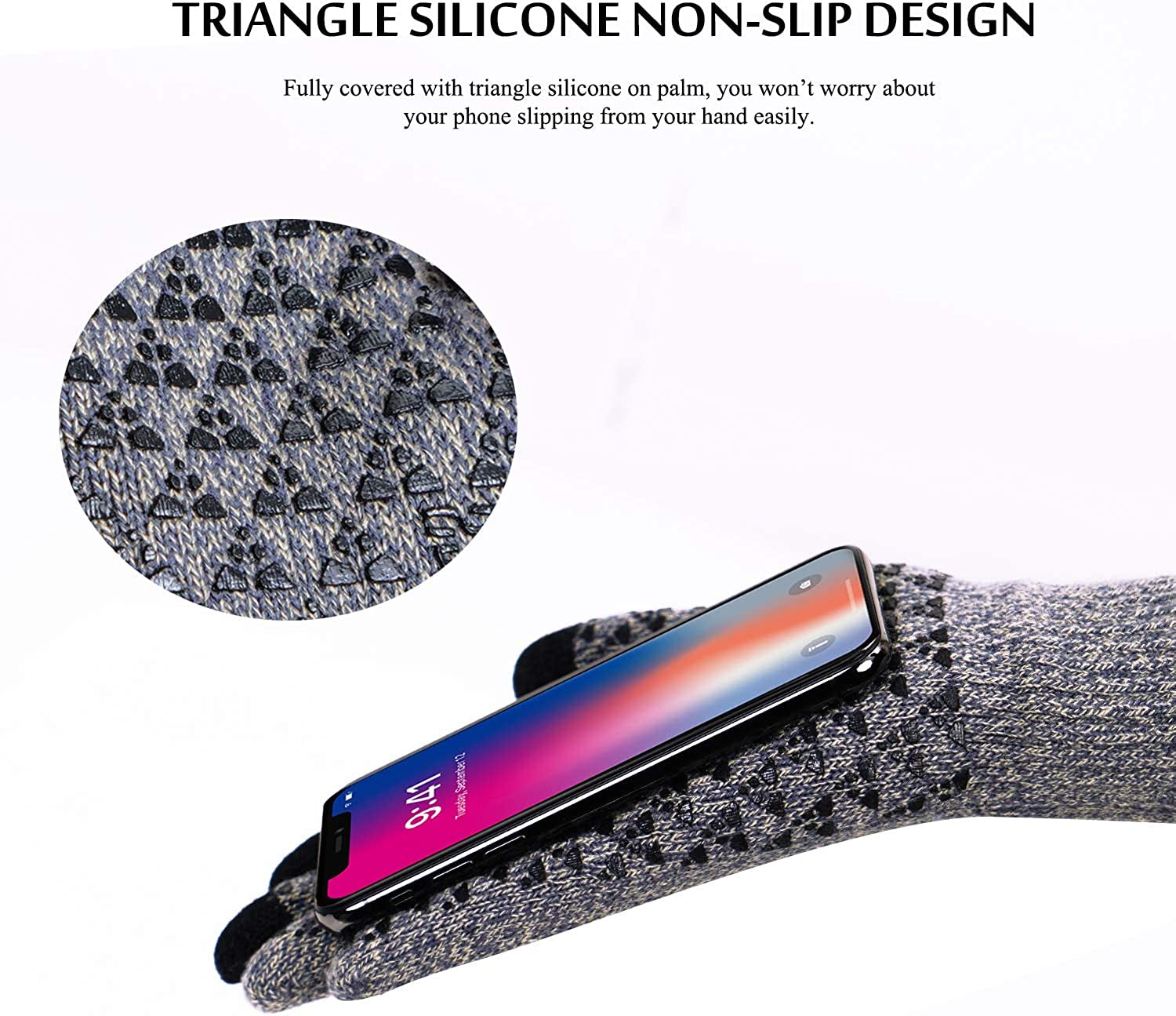 TRENDOUX Winter Gloves for Men Women - Upgraded Touch Screen Anti-Slip Silicone Gel - Elastic Cuff - Thermal Soft Knit Lining Apparel & Accessories > Clothing Accessories > Gloves & Mittens TRENDOUX   