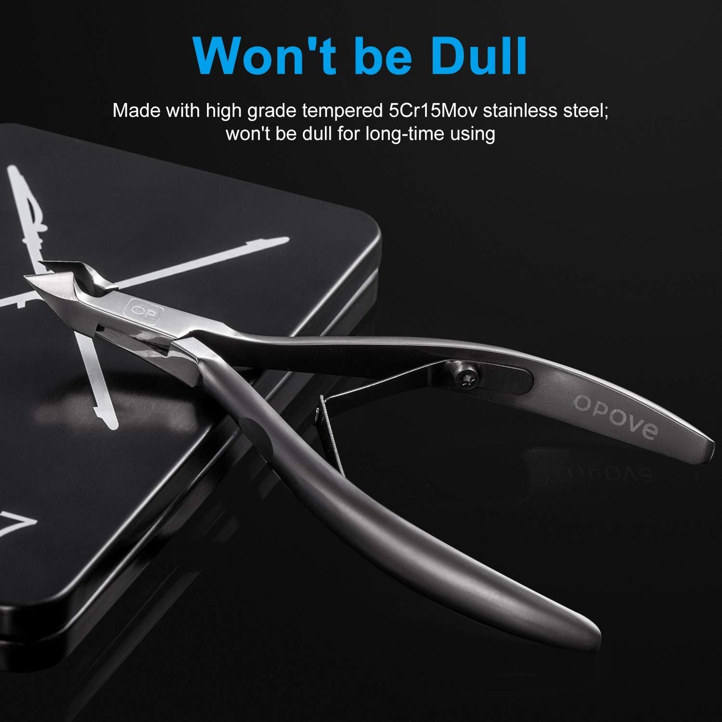 Cuticle Trimmer 3/4 Jaw Extremely Sharp Cuticle Nippers Scissors Stainless Steel Clippers Cutter Remover Pedicure Manicure Nail Tool, Opove X7, Space Gray Health & Beauty > Personal Care > Cosmetics > Cosmetic Tools > Nail Tools OPOVE   
