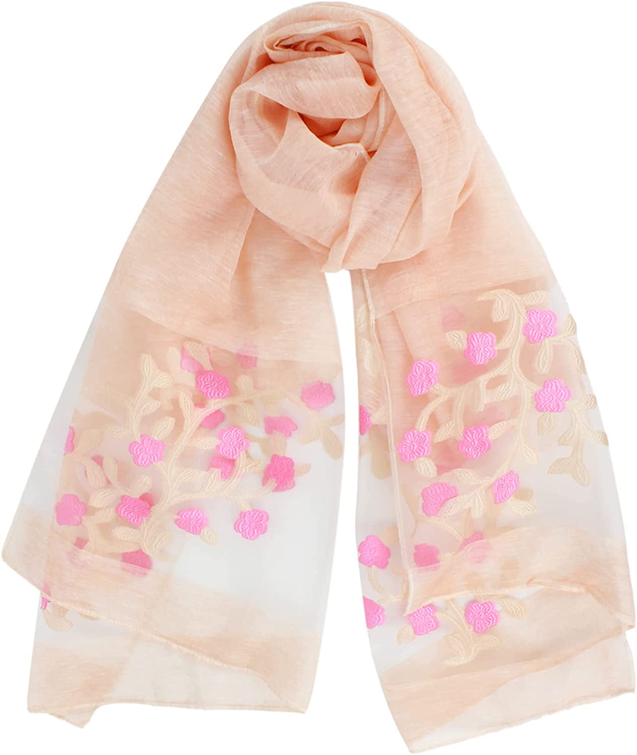 Van Caro Scarfs for Women Lightweight Floral Scarf Soft Long Fashion Scarves Sun-Proof Wrap Shawl Apparel & Accessories > Clothing Accessories > Scarves & Shawls Lobagve 3046 Pink  