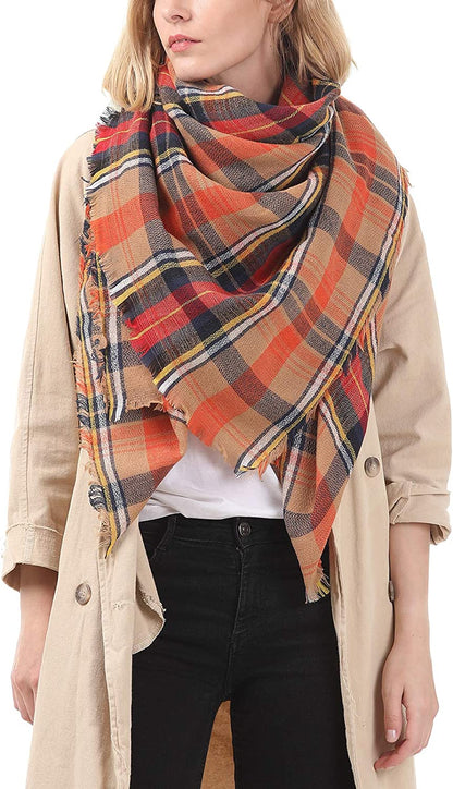 Century Star Women'S Stylish Warm Tassels Soft Plaid Tartan Scarf Winter Large Blanket Wrap Shawl Apparel & Accessories > Clothing Accessories > Scarves & Shawls Century Star   