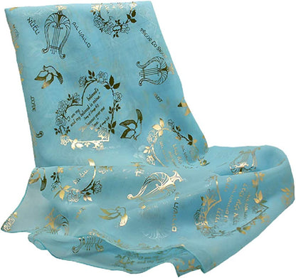 Biblical World My Beloved Scripture Scarf for Woman, 100% Polyester 20 X 60 Inches Apparel & Accessories > Clothing Accessories > Scarves & Shawls Biblical World Sky Blue  