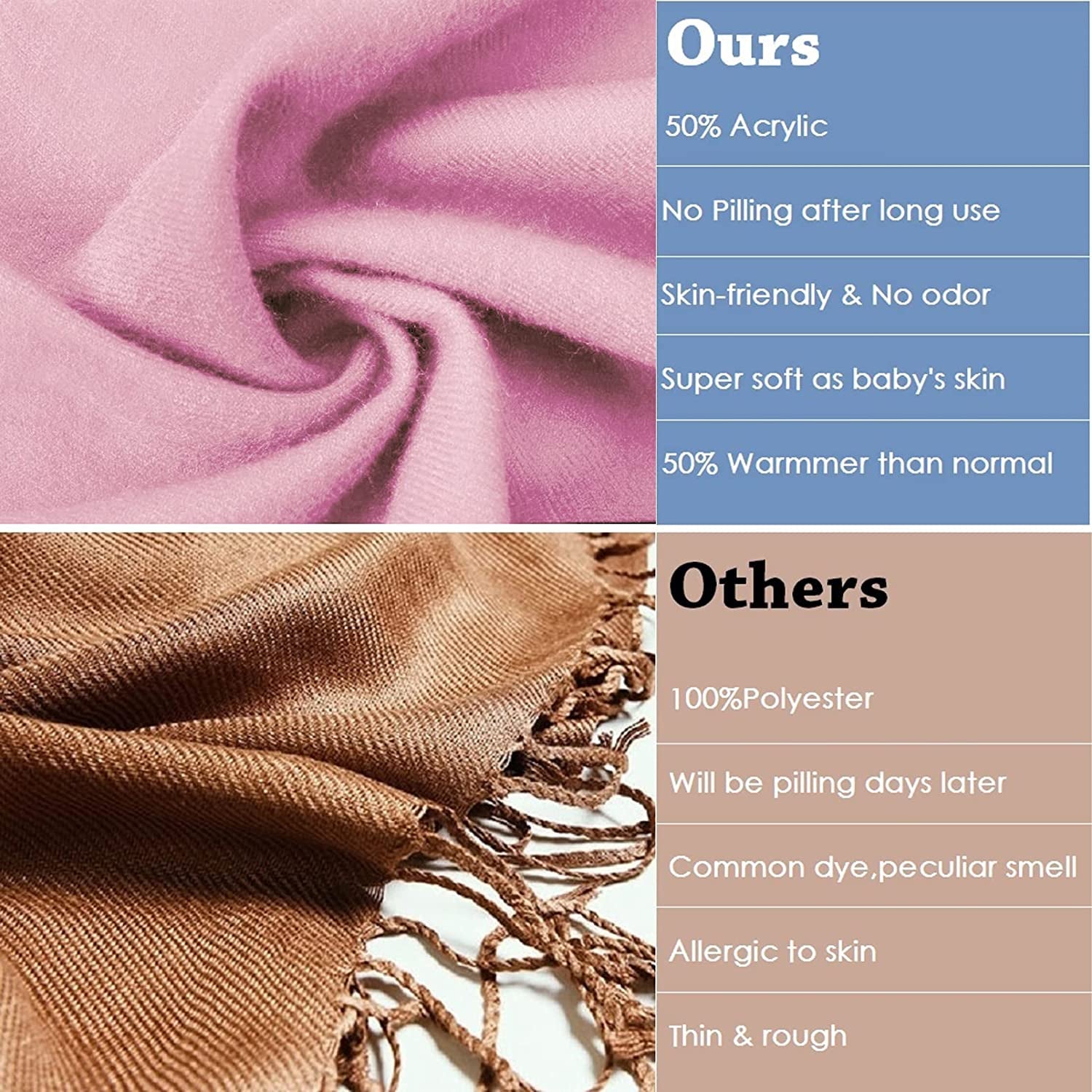Women Shawl Wrap Scarf Pashmina Gifts Idea Wedding Christmas Birthday Large Soft Stole Apparel & Accessories > Clothing Accessories > Scarves & Shawls Gomust   