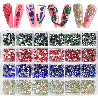 Rhinestones for Nails Kit,3486Pcs round AB Nail Rhinestones 354Pcs 3D Multi Shapes Flatback Nail Crystals Diamonds for Nail Design DIY Nail Salon Manicure Decoration Health & Beauty > Personal Care > Cosmetics > Cosmetic Tools > Nail Tools Ailipu Multi colored Rhinestones  