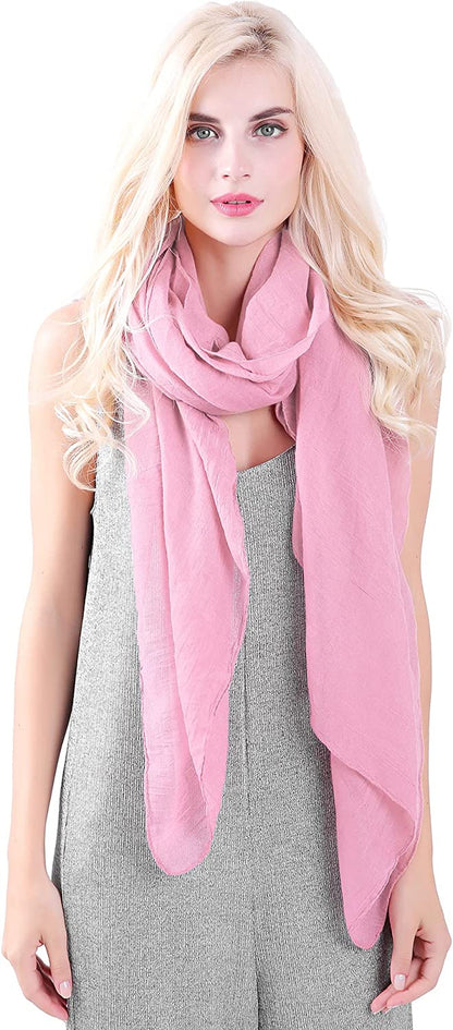 Missshorthair Womens Solid Color Scarfs Long Lightweight Scarf for Women Large Sheer Wrap Shawl Apparel & Accessories > Clothing Accessories > Scarves & Shawls MissShorthair 17baby Pink  