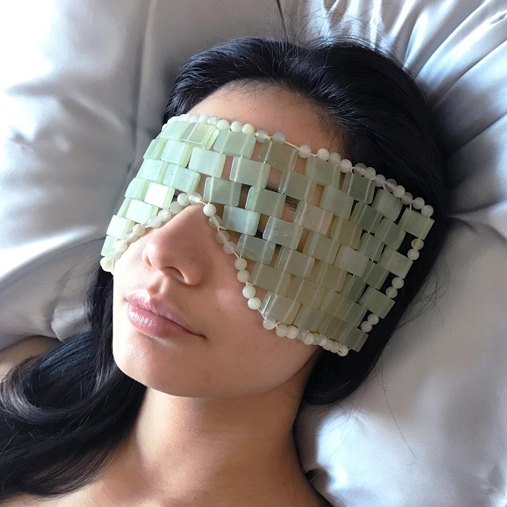 Gingerchi Natural 100% Jade Stones Anti-Aging Facial Sleeping Eye Mask Hot or Cold Therapy Blindfold for Puffy Eyes, Dark Circles Headache, Migraine Relief and Soothe Eye Fatigue Beauty Skincare Massage Tool Remove Wrinkles Health & Beauty > Personal Care > Cosmetics > Cosmetic Tools > Skin Care Tools Ginger Chi   