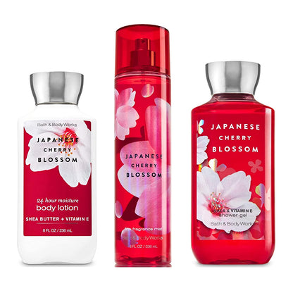 Bath & Body Works Japanese Cherry Blossom Set - Shower Gel 10 Oz, Fragrance Mist 8 Oz, Body Lotion 8 Oz Health & Beauty > Personal Care > Cosmetics > Bath & Body Bath & Body Works   