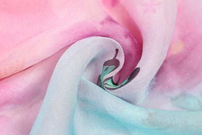 Women Fashion Silk Scarf Oblong Floral Oversize Soft Shawl Beach Wrap Apparel & Accessories > Clothing Accessories > Scarves & Shawls Just4Beauty   