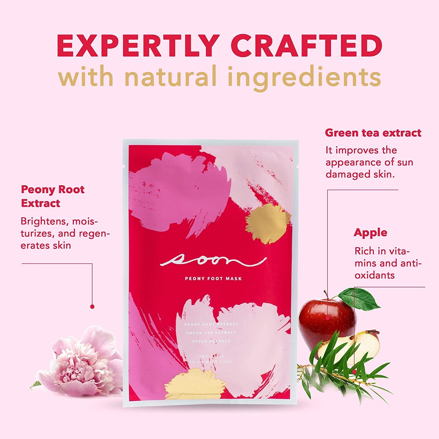 Peony Foot Mask, Feet Masks for Dry Skin, Foot Mask for Dry Cracked Feet, Dry Feet Treatment, Cracked Feet Treatment, Moisturizing Foot Mask - Soon Skincare Health & Beauty > Personal Care > Foot Care KYLIE MAX   