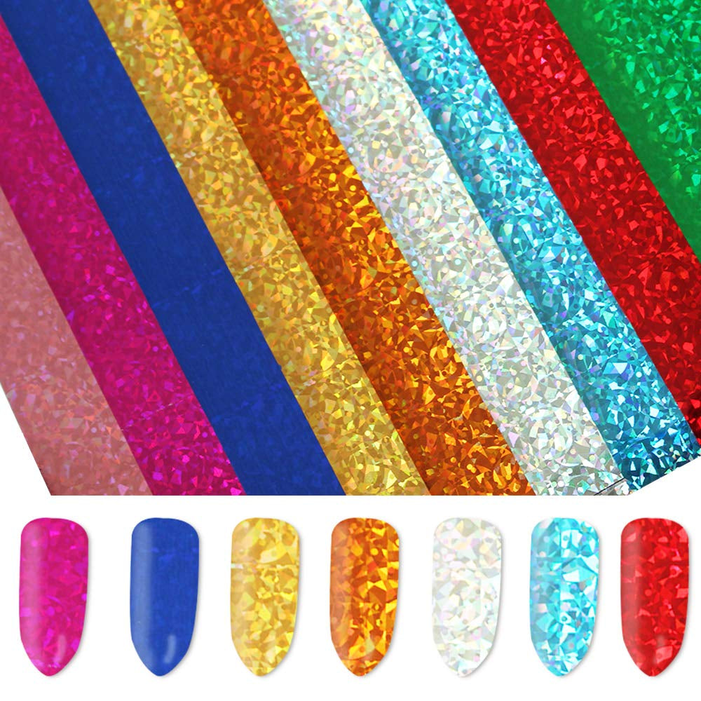 SILPECWEE 50 Sheets Foil Nail Art Transfer Stickers Tips Laser Flower Marbling Solid Color Nail Wraps Decals Starry Sky Star Manicure DIY Tools Health & Beauty > Personal Care > Cosmetics > Cosmetic Tools > Nail Tools FaCai   
