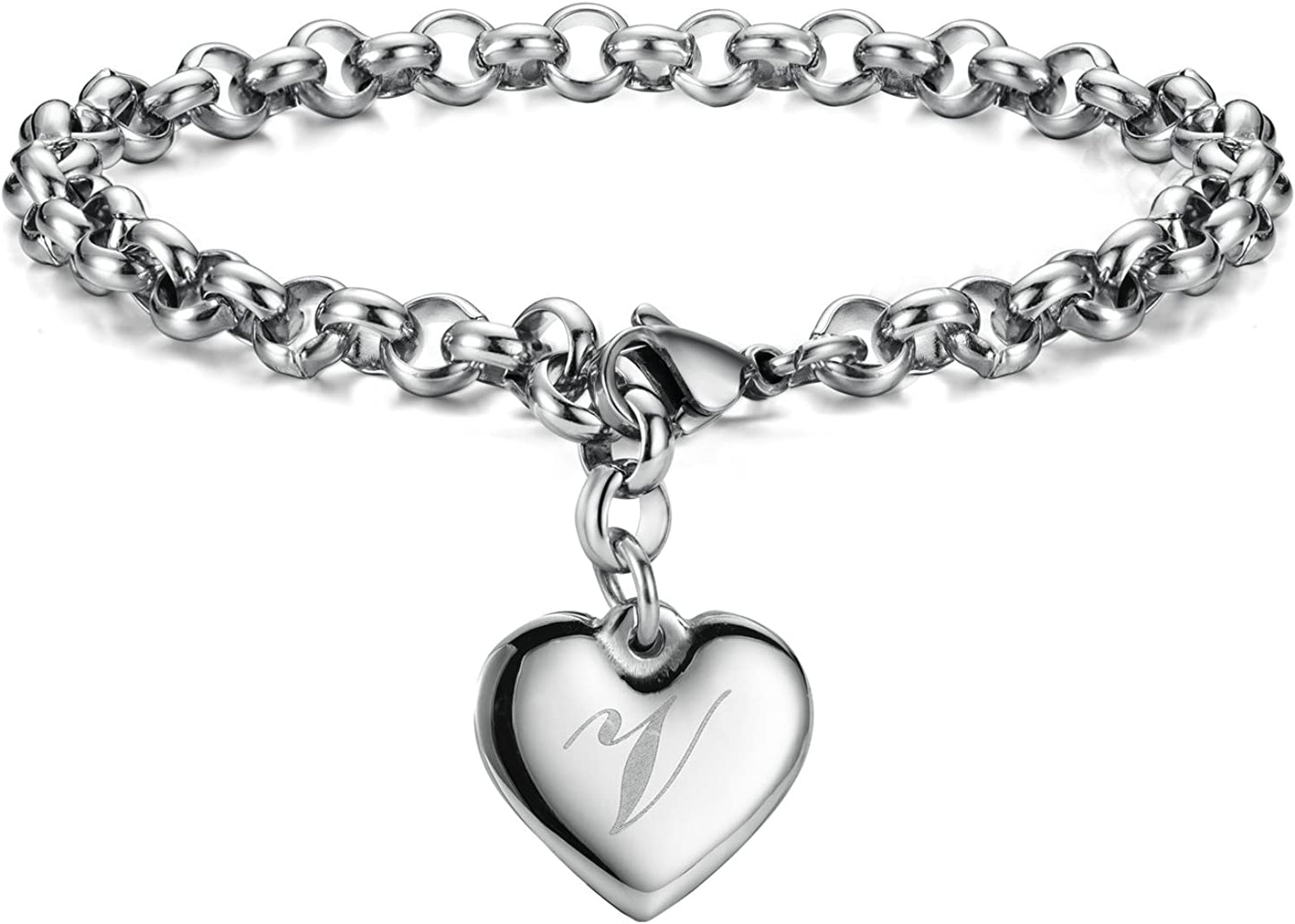 Heart Initial Charm Bracelets for Teen Girls Letters Alphabet Bracelet Jewelry for Girls Gifts for Teenage Girls Apparel & Accessories > Jewelry > Bracelets Monily V  