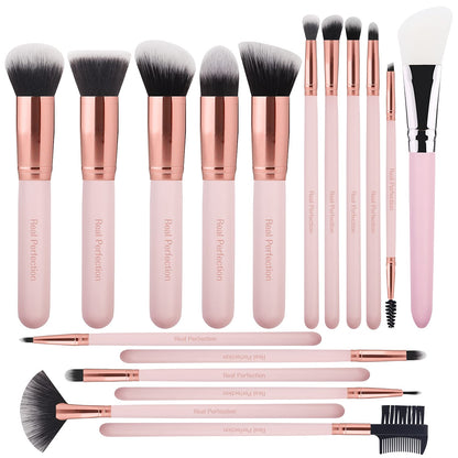 Real Perfection Makeup Brushes 16Pcs Makeup Brushes Set with 1 Silicone Face Mask Brush Premium Synthetic Foundation Brushes Blending Face Powder Eye Shadow Concealer Make up Brushes Tool Kit Health & Beauty > Personal Care > Cosmetics > Cosmetic Tools > Makeup Tools Real Perfection   