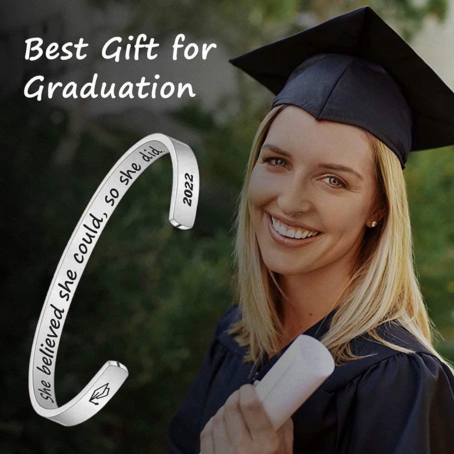 M MOOHAM Graduation Gifts for Her Him 2022, Inspirational Graduation Bracelets Class of 2022 High School College Graduation Gifts for Her with Graduation Box Apparel & Accessories > Jewelry > Bracelets M MOOHAM   