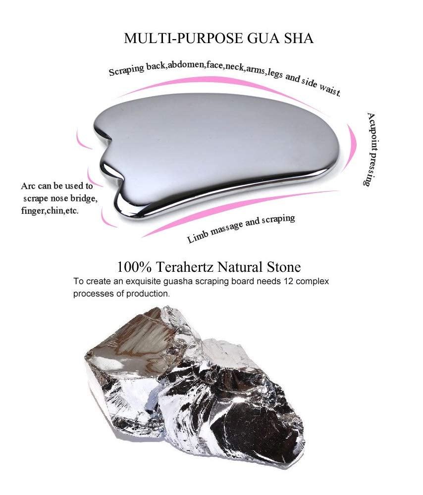 Authentic Terahertz Stone Gua Sha Scraping Tools Lymphatic Drainage Massager Facial Energy Beauty Tools Health & Beauty > Personal Care > Cosmetics > Cosmetic Tools > Skin Care Tools SAEEYCUE   