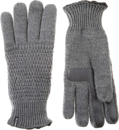 Isotoner Women'S Knit Touchscreen Texting Plush Lined Cold Weather Gloves with Water Repellent Technology , Heather Grey, 1SZ Apparel & Accessories > Clothing Accessories > Gloves & Mittens isotoner   