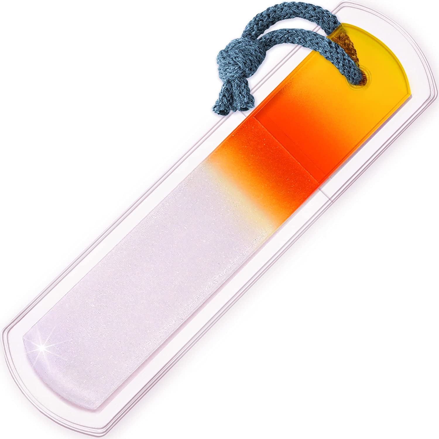 Genuine Czech Glass Foot File - Two-Sided Different Grit Surface, Gentle Callus Remover, Pedicure & Spa Rough Skin Scrubber, Professional Toenail and Heels Care, EU Quality, Large Size Health & Beauty > Personal Care > Foot Care Gladzy Large - Yellow Orange  