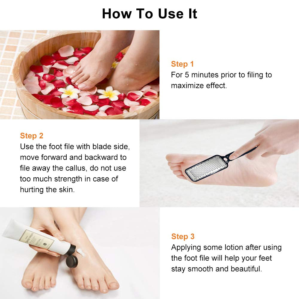 Foot File Callus Remover for Feet Heel Scraper for Feet Professional Foot Care in Pedicure Tools to Remove Dead Skin,Foot Scraper Available for Dry and Wet Feet,Stainless Steel Surgical Grade File Health & Beauty > Personal Care > Foot Care Duyoku   