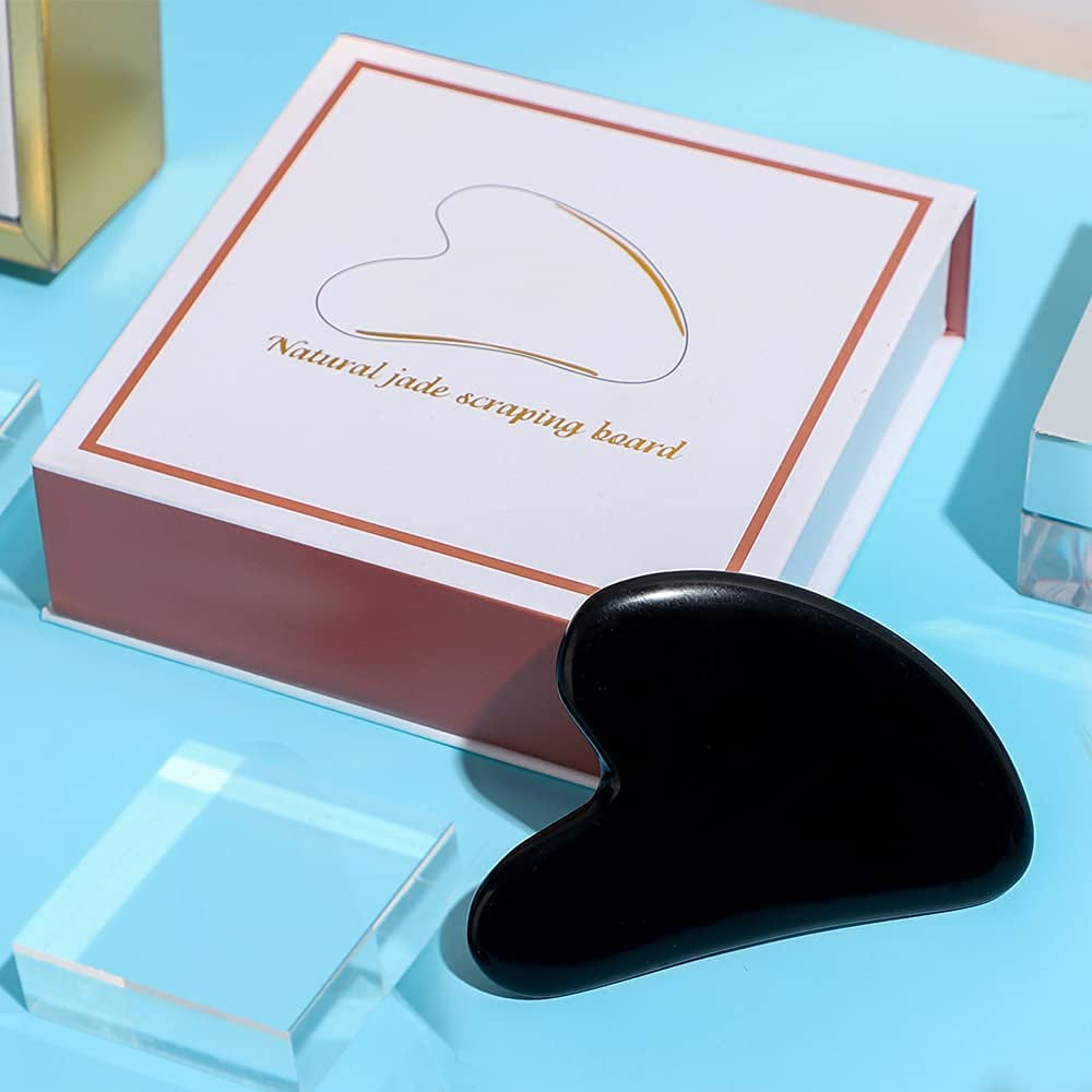 Aventurine Gua Sha Scraping Massage Tools, Rose Quartz Facial Beauty Tools for SPA Acupuncture Therapy Trigger Point Treatment(Black Single-Gua Sha Board) Health & Beauty > Personal Care > Cosmetics > Cosmetic Tools > Skin Care Tools Bbymie   