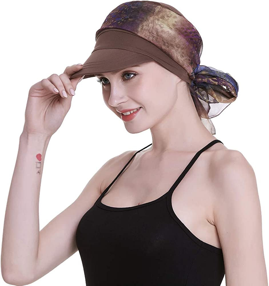 Newsboy Cap for Women Chemo Headwear with Scarfs Gifts Hair Loss Available All Year Apparel & Accessories > Clothing Accessories > Bandanas & Headties FocusCare   