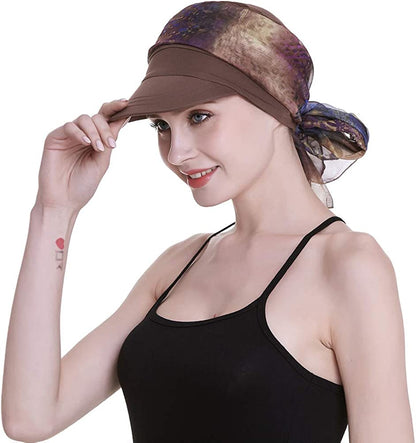 Newsboy Cap for Women Chemo Headwear with Scarfs Gifts Hair Loss Available All Year Apparel & Accessories > Clothing Accessories > Bandanas & Headties FocusCare   