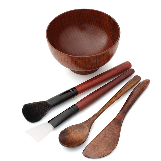 MWOOT DIY Facial Mask Bowl Set, 5-Pack DIY Clay Mask Mixing Kit with Brushes and Bowl, Mask Mixing Tools for Mixing Clay Mask DIY - Brown Health & Beauty > Personal Care > Cosmetics > Cosmetic Tools > Skin Care Tools MWOOT   