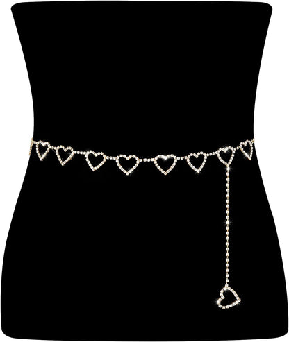 Metal Waist Chain Women Girls Adjustable Body Link Belts Fashion Belly Jewelry for Jeans Dresses Gold Apparel & Accessories > Jewelry > Body Jewelry WHIPPY Gold Tone S: Fit for Waist up to 28 Inches 