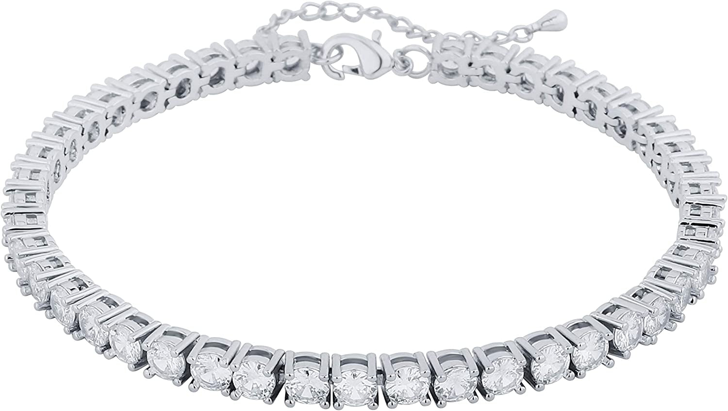 TOPGRILLZ 3-6Mm Tennis Chain Anklet with Extension Bracelet for Women, 14K Gold Plated CZ Diamond Fashion Foot Jewelry Gifts Apparel & Accessories > Jewelry > Anklets Yiwu Xinlu Fashion Jewelry Factory 5mm White Gold 9.0 Inches 