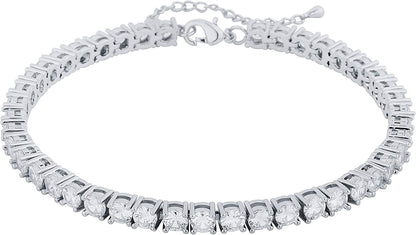 TOPGRILLZ 3-6Mm Tennis Chain Anklet with Extension Bracelet for Women, 14K Gold Plated CZ Diamond Fashion Foot Jewelry Gifts Apparel & Accessories > Jewelry > Anklets Yiwu Xinlu Fashion Jewelry Factory 5mm White Gold 9.0 Inches 